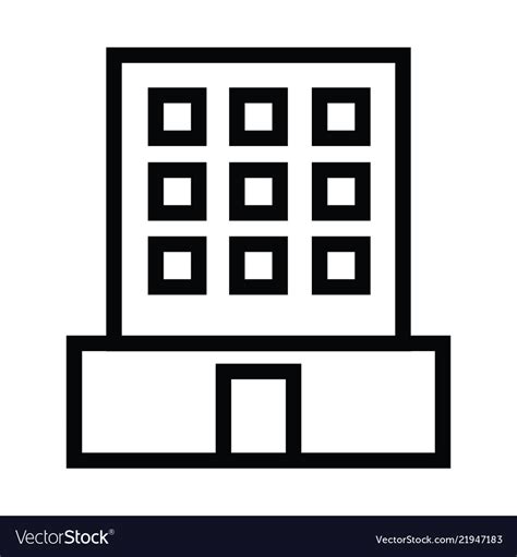 Office building icon with outline style Royalty Free Vector