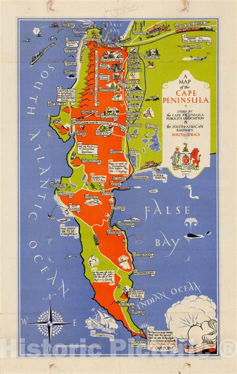 Historic Map : A Map of the Cape Peninsula. Issued by the Cape ...