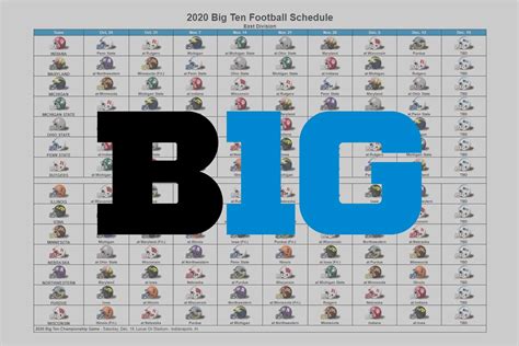 2020 Big Ten Football Helmet Schedule