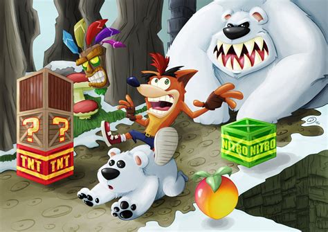 Epic Crash Bandicoot HD Wallpaper Featuring Bearminator and Friends by Phil 'Pépe' Dias