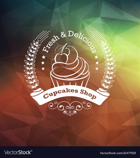 Cupcake label design Royalty Free Vector Image