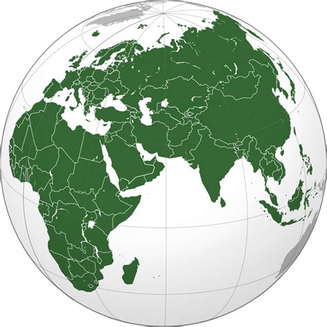 Supercontinent Afro-Eurasia : The Old World (orthographic projection) リスボン, 地図, 観光, コロンビア, 観光地 ...