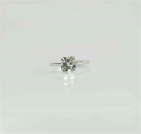 Princess cut solitaire ring herkimer diamond conflict free