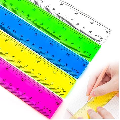 Buy Colorful Ruler, Plastic Ruler 12 inch, Kids Ruler for School, Ruler with Centimeters and ...