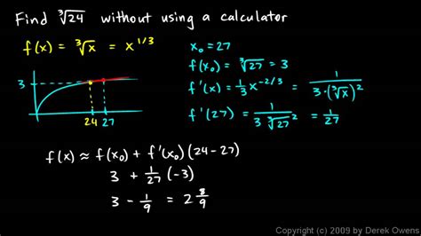 Calculus 3.05d - Linear Approximation - YouTube