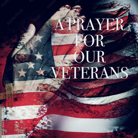 text a prayer for our veterans and the flag of the US Stock Photo ...