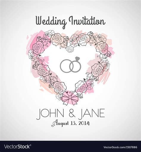 Heart wedding invitation Royalty Free Vector Image