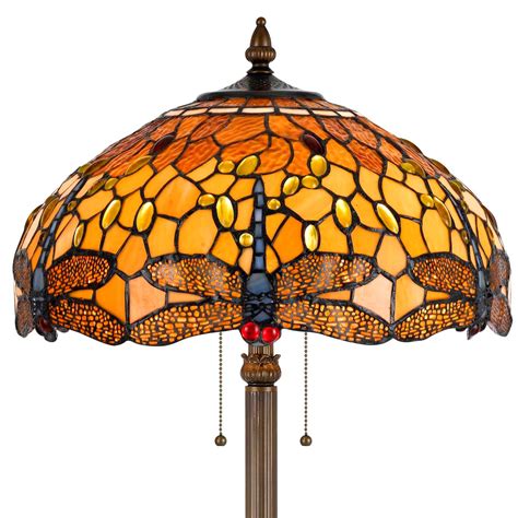 Dragonfly Tiffany Floor Lamp 63"H | Lamp Shade Pro