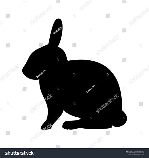 Rabbit Side View Silhouette Icon Vector Stock Vector (Royalty Free ...