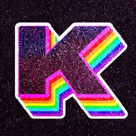 Letter k rainbow typography psd | Free PSD - rawpixel