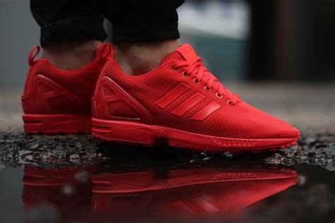 'Bright Red' miadidas ZX Flux | Red adidas shoes, Addidas shoes ...