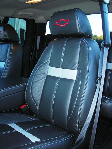 Custom Automotive Leather Interior with Silver Accents - Chevy Silverado Package