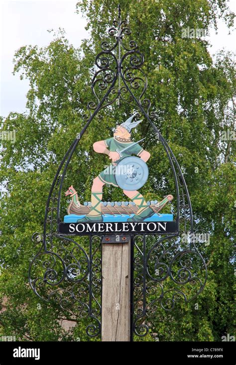 Somerleyton Village Sign, Suffolk Stock Photo - Alamy