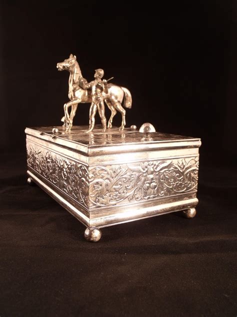 Important Antique Figural Silver Humidor or Tobacco Casket from theroyaljackalope on Ruby Lane