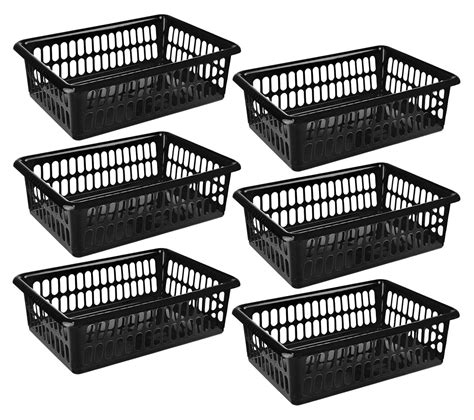 Zilpoo 6 Pack - Plastic Storage Organizing Baskets, Food Pantry Closet ...