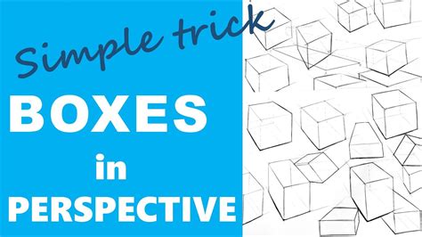 Easy HACK to draw BOXES in Perspective I How to draw perfect Boxes in 2 ...