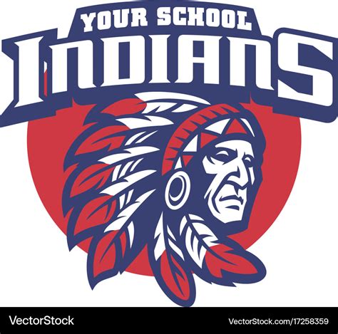 School mascot of indian chief head Royalty Free Vector Image