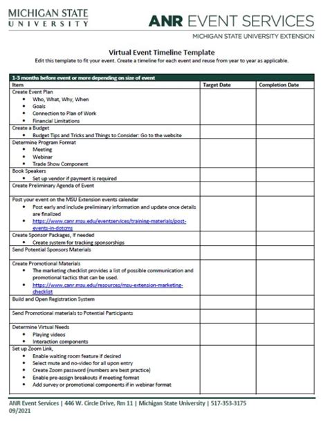 Event Planning Timeline Spreadsheet