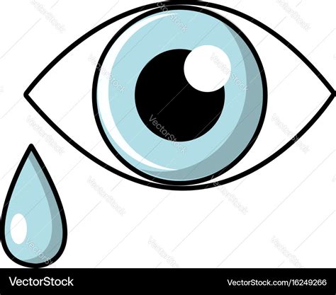 Crying eye icon cartoon style Royalty Free Vector Image