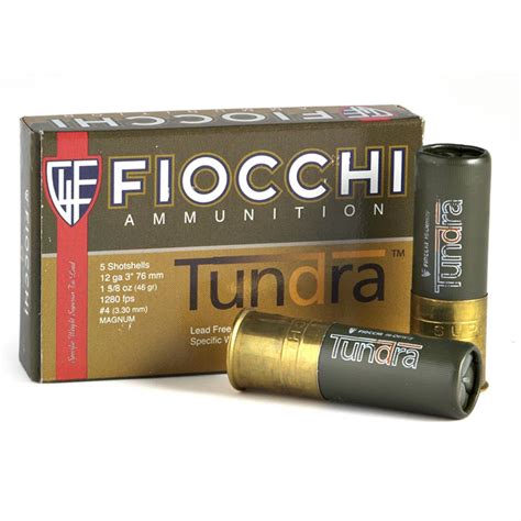 Fiocchi 12 Gauge 3" 1 5/8 oz. Tundra Shotgun Ammunition, 5 Rounds - 178078, 12 Gauge Shells at ...