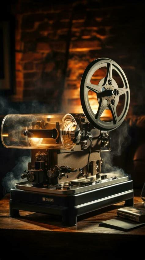 Movie projector with blank film reel on table 29785007 Stock Photo at ...