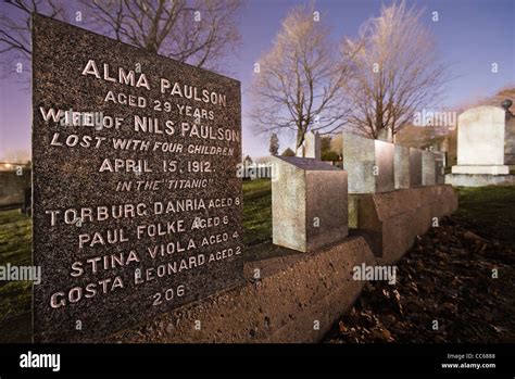 Many victims of the Titanic disaster were buried at Fairview Lawn Cemetery in Halifax, Nova ...