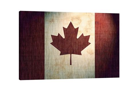 Canadian Flag Canvas Wall Art Grit Gritty Grunge Canada Worn | Etsy