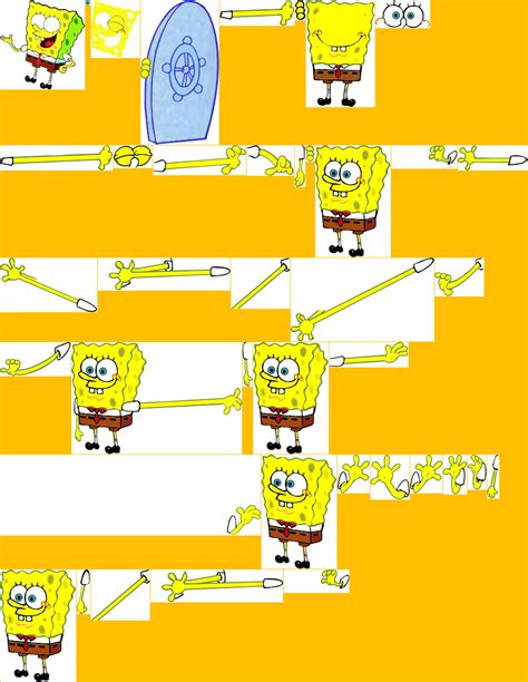 The Spriters Resource - Full Sheet View - SpongeBob SquarePants Screensaver - SpongeBob