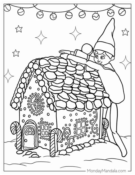 Gingerbread Man And House Coloring Page