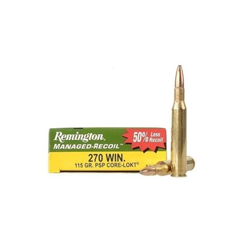 Remington Managed Recoil 270 Winchester Ammo 115 Gr Core-Lokt PSP ...