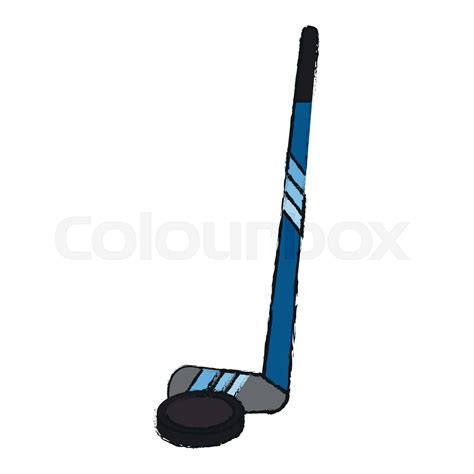 Hockey stick and puck | Stock vector | Colourbox