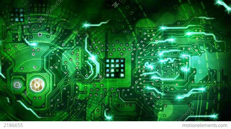 Green Computer Circuit Board Background Loop Stock Animation | 2186655