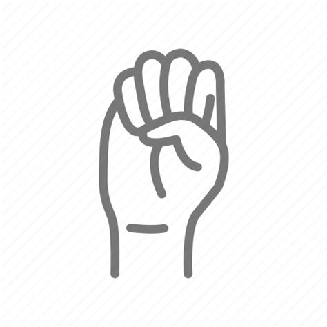 Asl, e, letter e, sign language, hand, alphabet icon - Download on Iconfinder