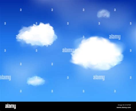 Blue skyscape with white fluffy clouds Stock Photo - Alamy