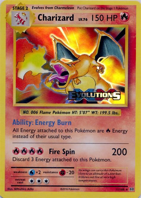 Charizard Evolutions PRERELEASE Stamped 11/108 Pokemon card | Etsy