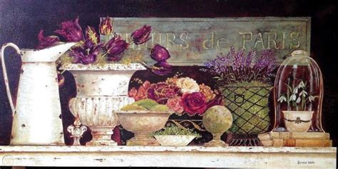 KATHRYN WHITE-ART PRINT ON CANVAS MARCHE AUX FLEURS PARIS 18"X36 ...