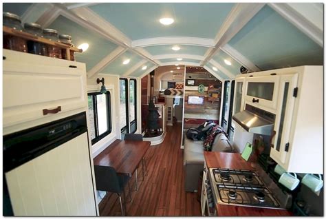 Examples of Couples Refurbishing Old Skoolie Conversion Interiors - Yellowraises | Bus living ...