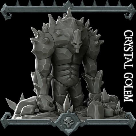 CRYSTAL GOLEM Miniature Many Size Options dungeons and - Etsy