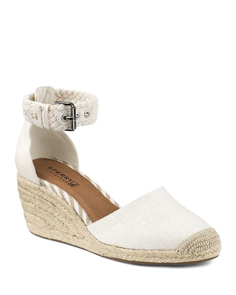 Lyst - Sperry Top-Sider Espadrille Wedge Sandals - Valencia Closed Toe ...