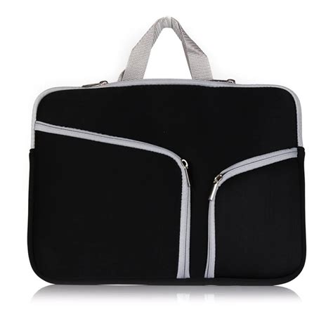 Neoprene Laptop Sleeve Pocket Zipper Shock Resistant For Chromebook Ultrabook Laptop Notebook ...