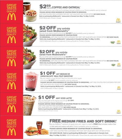 Tracy's Coupon Experiments: McDonalds Coupons (Printable)