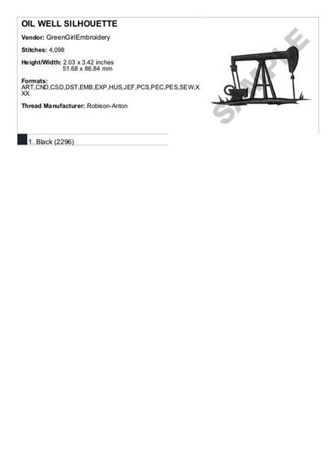 Oil Well Silhouette Machine Embroidery Design - Etsy