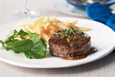 Steak frites with green peppercorn sauce | Recipe Cart