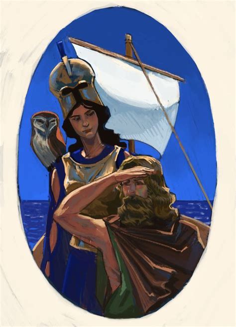 Odysseus and Athena in The Odyssey