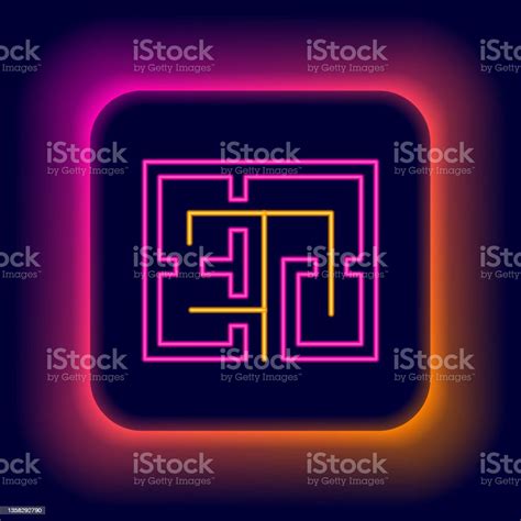 Glowing Neon Line Evacuation Plan Icon Isolated On Black Background ...