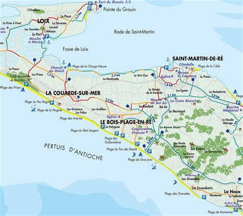 Carte vélos, pistes cyclables de l'île de Ré