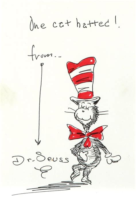 Sold Price: Dr Seuss signed sketches (2) of "The Cat in the Hat ...