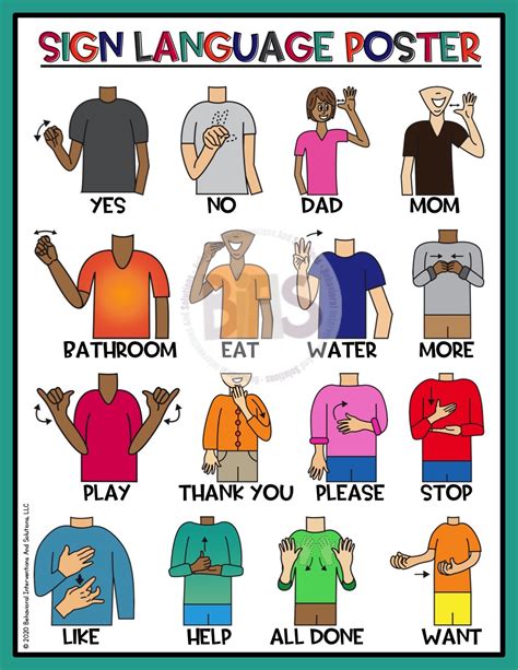 Asl Basic Signs Printable