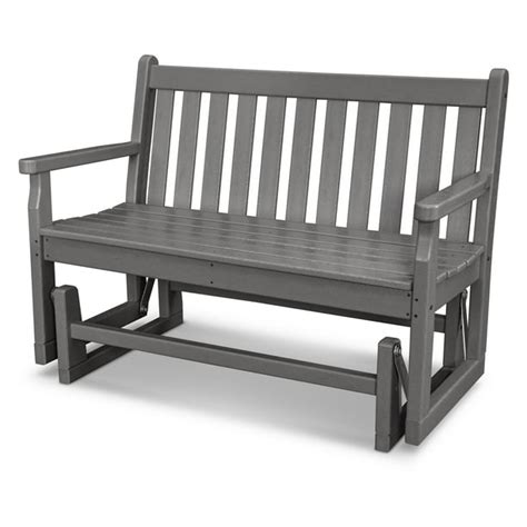 POLYWOOD® Traditional Recycled Plastic 48 in. Outdoor Glider Loveseat ...