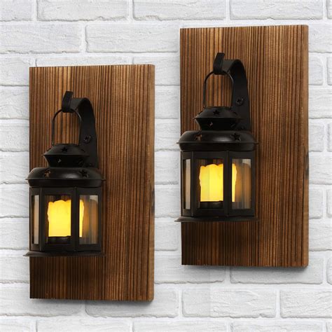 Amazon.com: DOCMON Rustic Wall Sconce, Wall Mounted Hanging Farmhouse Lantern Sconces Set of Two ...